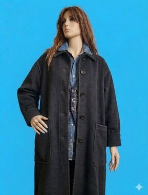 United Colours Of Bennetton Coat Black Wool Size XS-S-M-L